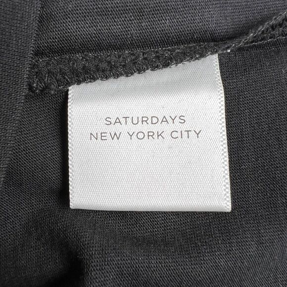 NWOT Saturdays NYC Black Mosaic Block Short Sleeve Crew Neck Shirt Men’s Size XS - Picture 13 of 16